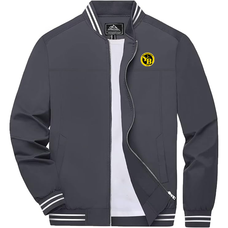 Men's  Young Boys Soccer Zip-Up Bomber Jacket  Ribbed Collar and Cuffs Outerwear